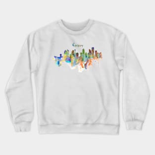 Calgary Watercolor Skyline Crewneck Sweatshirt